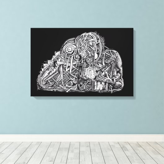 Psycho Warrior Canvas Afdruk (Insitu (Houten vloer))