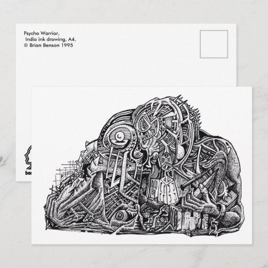 Psycho Warrior, door Brian Benson, Flat Kaart (Voorkant / Achterkant)