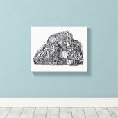 Psycho Warrior, van Brian Benson Canvas Afdruk (Insitu (Houten vloer))