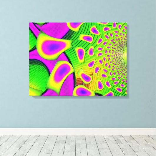 PsychoBerries 3d glazen fractal Canvas Afdruk (Insitu (Houten vloer))