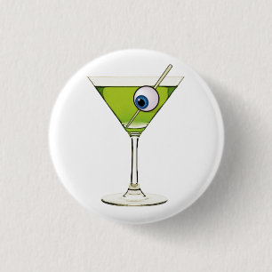 Psychobilly Martini Ronde Button 3,2 Cm