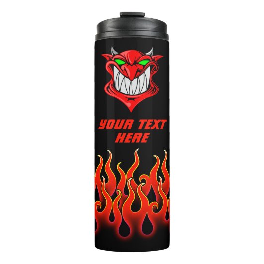 Psychobilly Red Devil Flames Thermosbeker (Voorkant)