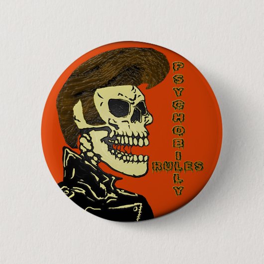 Psychobilly Rules Ronde Button 5,7 Cm (Voorkant)