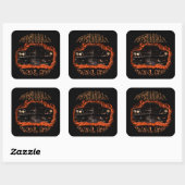 Psychobilly Rules Vlammen SC Vierkante Sticker (Vel)