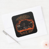 Psychobilly Rules Vlammen SC Vierkante Sticker (Envelop)