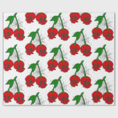 Psychobilly Spiderweb Rockabilly Cherry Skull Web Cadeaupapier (Vlak)