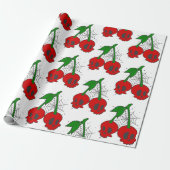 Psychobilly Spiderweb Rockabilly Cherry Skull Web Cadeaupapier (Uitgerold)