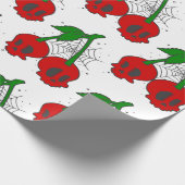 Psychobilly Spiderweb Rockabilly Cherry Skull Web Cadeaupapier (Hoek)