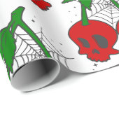Psychobilly Spiderweb Rockabilly Cherry Skull Web Cadeaupapier (Rol Hoek)