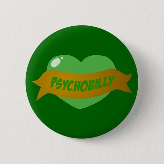 Psychobilly Tattoo Heart Ronde Button 5,7 Cm (Voorkant)