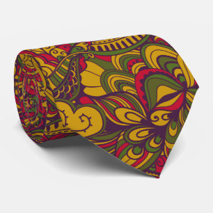 Psychodelic 70's Style Paisley Stropdas