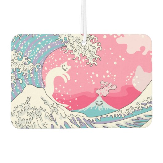 Psychodelic Bubblegum Kunagawa Surfer Cat Luchtverfrisser (Voorkant)