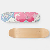 Psychodelic Bubblegum Kunagawa Surfer Cat Skateboard (Horizontaal)