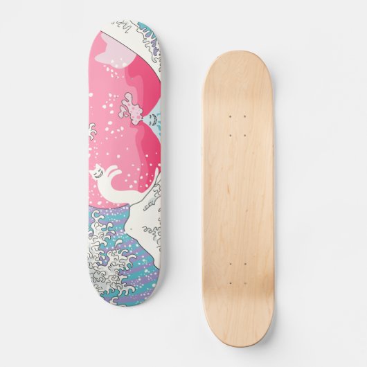 Psychodelic Bubblegum Kunagawa Surfer Cat Skateboard (Voorkant)