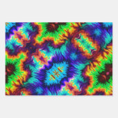 Psychodelic Kleurrijke Tie Dye Flat Sheet Set van  Inpakpapier Vel (Voorkant 2)