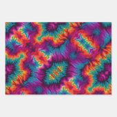 Psychodelic Kleurrijke Tie Dye Flat Sheet Set van  Inpakpapier Vel (Voorkant)