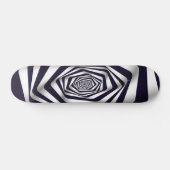 psychodelic optical illusion black & white circle persoonlijk skateboard (Horizontaal)