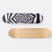 psychodelic optical illusion black & white circle persoonlijk skateboard (Horizontaal)