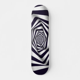 psychodelic optical illusion black & white circle persoonlijk skateboard