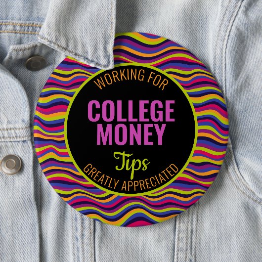 Psychodelisch | Tips gewaardeerd | Studiegeld Ronde Button 6,0 Cm (In situ)