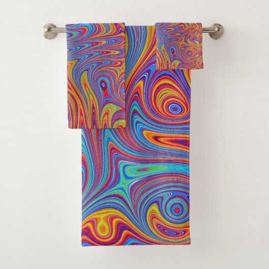 Psychodelische texturen bad handdoek (Insitu)