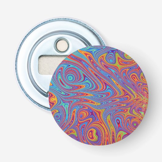 Psychodelische texturen button flesopener (Voorkant)