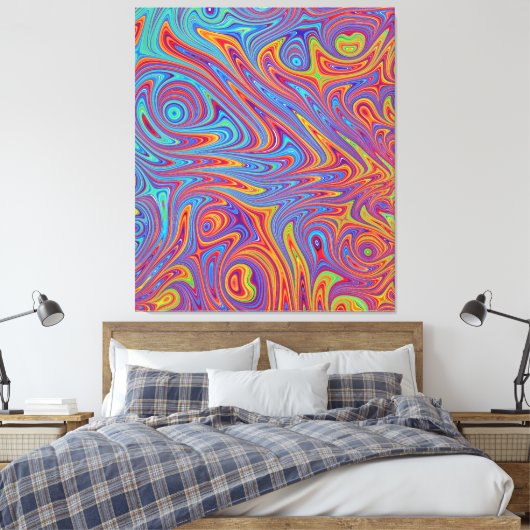 Psychodelische texturen canvas afdruk (Insitu (Slaapkamer))