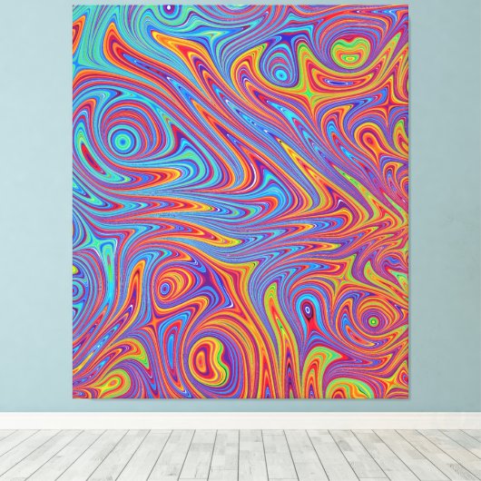 Psychodelische texturen canvas afdruk (Insitu (Houten vloer))