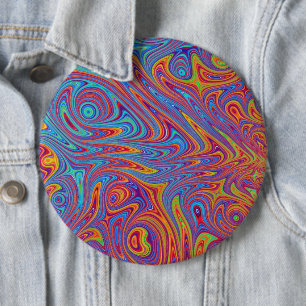 Psychodelische texturen ronde button 6,0 cm