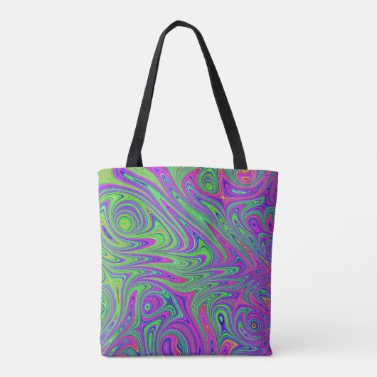 Psychodelische texturen tote bag (Achterkant)