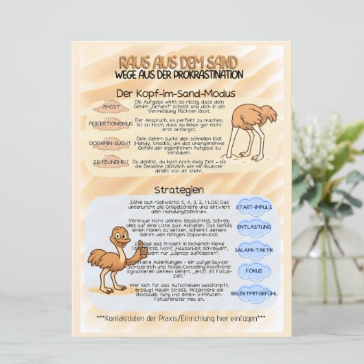 Psychoedukation Infoblatt Prokrastination Save The Date (Staand voorkant)