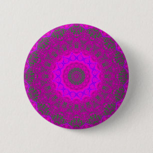 Psychokinese Paarse Abstracte Mandala Button