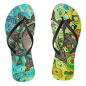 Psycholdelic Vibrant Sun Teenslippers (Voetbed)