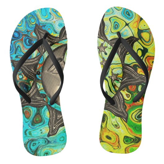 Psycholdelic Vibrant Sun Teenslippers (Voetbed)