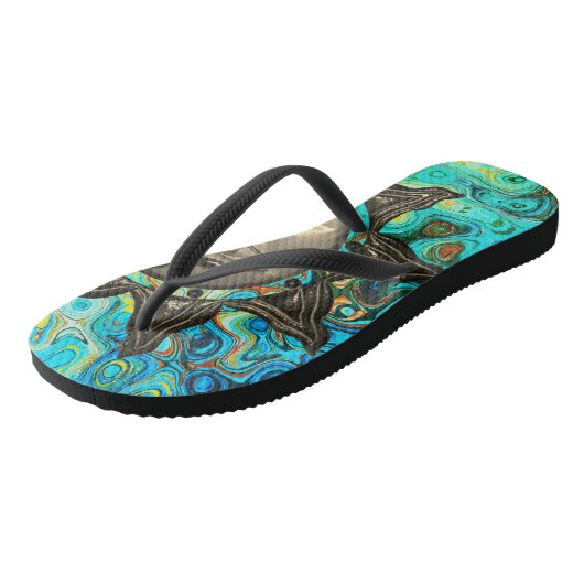 Psycholdelic Vibrant Sun Teenslippers (Schuin)