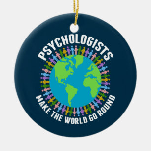 Psychologen laten de wereld rondgaan door psycholo keramisch ornament