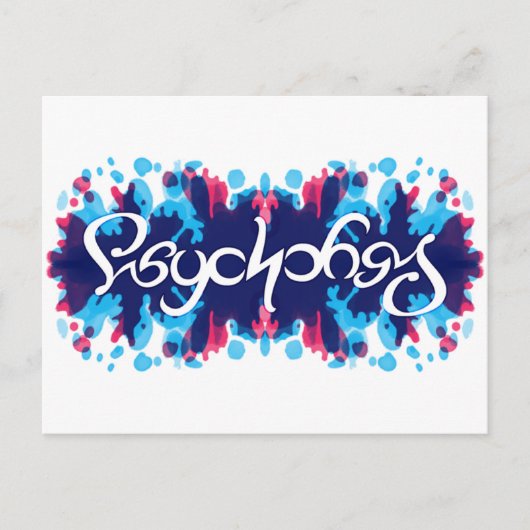 Psychologie ambigram briefkaart (Voorkant)