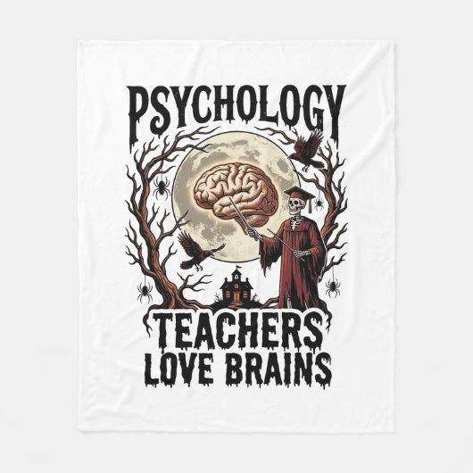 Psychologie Docent Halloween Hersen Liefhebber Got Fleece Deken (Voorkant)