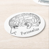 Psychologie  phrenology psychiatrie brain ronde kartonnen onderzetter (Gebogen)
