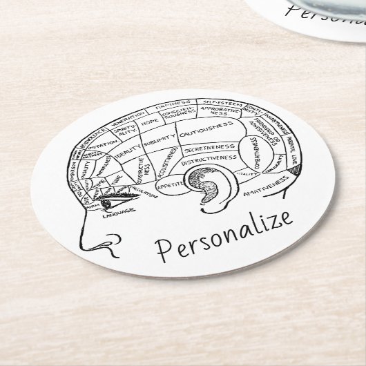 Psychologie  phrenology psychiatrie brain ronde kartonnen onderzetter (Gebogen)