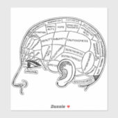 Psychologie phrenology psychiatrie brain sticker (Vel)