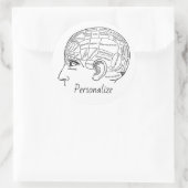 Psychologie phrenology psychiatry brain st ronde sticker (Tas)