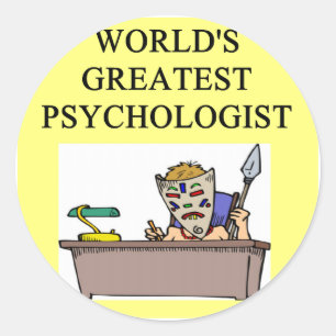Psychologie psycholoog grap ronde sticker