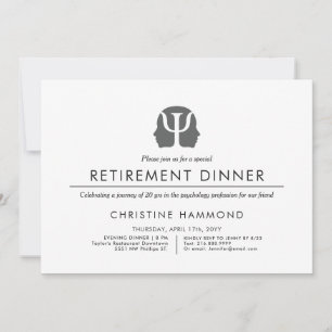 Psychologie Retirement Dinner   Minimale stijl Kaart