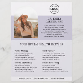 Psychologie Therapie Logo Foto Paars Lavendel Flyer