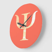 Psychologie Wetenschap Symbool Rode Oranje klok (Hoek)