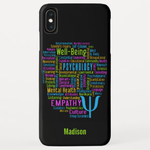 PSYCHOLOGIE Woordwolk aangepaste naam & kleur geva Case-Mate iPhone Case