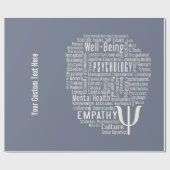 PSYCHOLOGIE Word Cloud, aangepast verpakkingspapie Cadeaupapier (Vlak)
