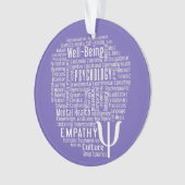 PSYCHOLOGIE Word Cloud, aangepaste kleurversiering Ornament (voorkant)