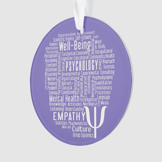 PSYCHOLOGIE Word Cloud, aangepaste kleurversiering Ornament (voorkant)